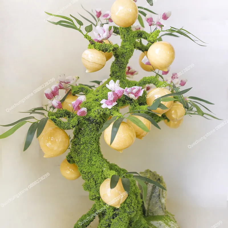 Cây Đào Đá Ngọc Hoàng Long 18 Quả– Quốc Hùng Stone