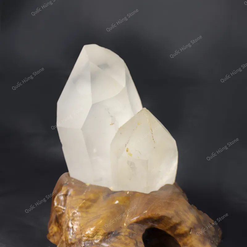 Tinh Thể Đá Thạch Anh Trắng 16x14cm