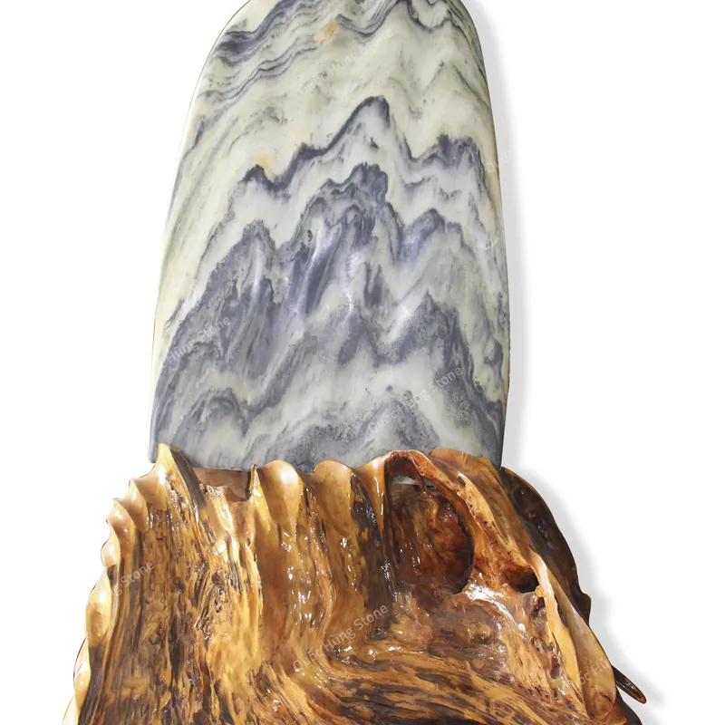 Đá Cảnh Tự Nhiên Đá Serpentine - Vân Màu Trắng Đen