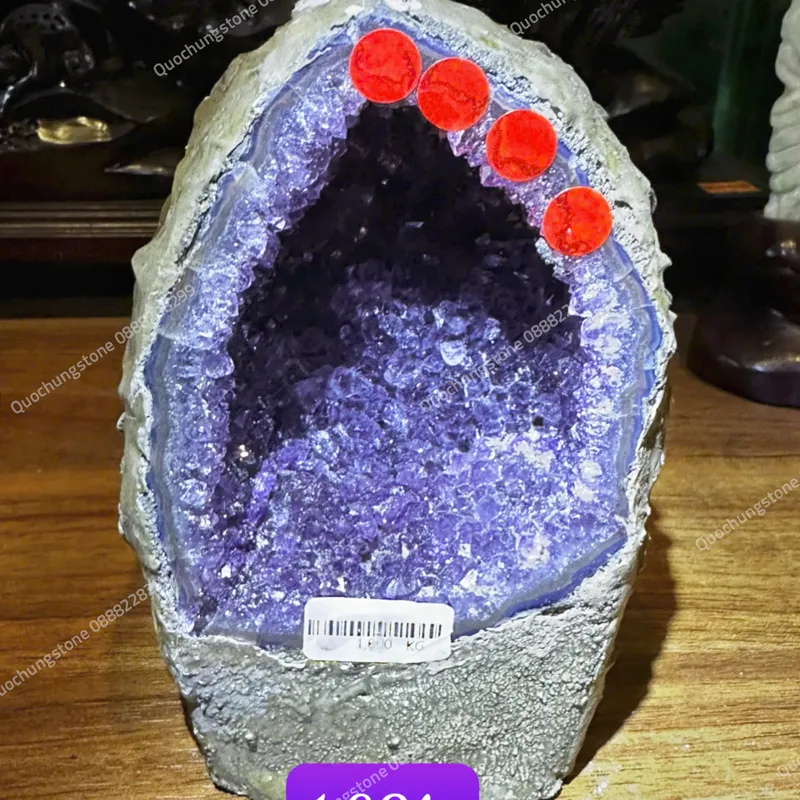 Hốc Đá Thạch Anh Tím 1.89kg - Quy Trình Khai Thác Và Chế Tác Hốc Đá Thạch Anh Tím Tự Nhiên