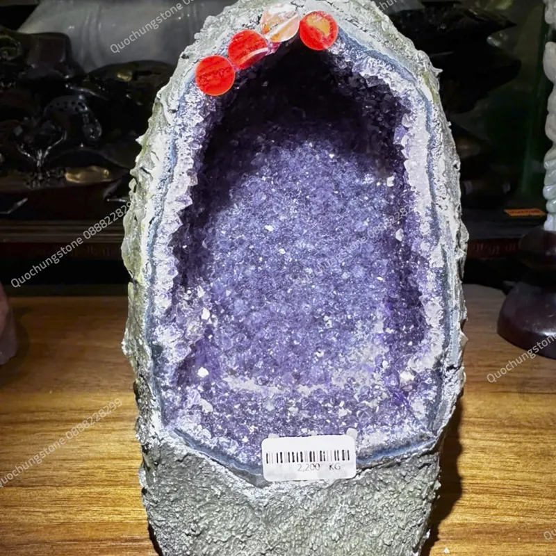 Hốc Đá Thạch Anh Tím 2.2kg – Vị Trí Đặt Hốc Đá Thạch Anh Tím Chuẩn Phong Thủy Trong Nhà