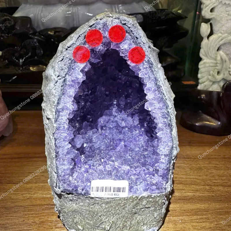 Hốc Đá Thạch Anh Tím 2.06kg – Cách Phân Biệt Hốc Đá Thạch Anh Tím Tự Nhiên Với Hàng Giả