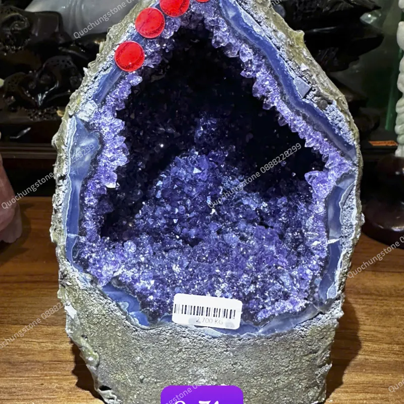 Hốc Đá Thạch Anh Tím 2.7kg - Tác Dụng Trong Thiền Định – Tâm Linh