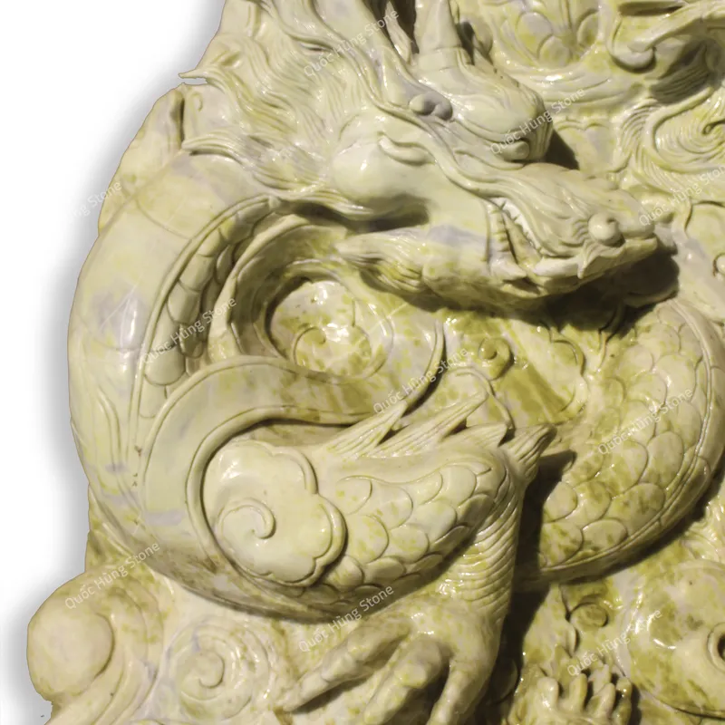 Tác Phẩm Tượng Tứ Linh Long Lân Quy Phụng Đá Serpentine