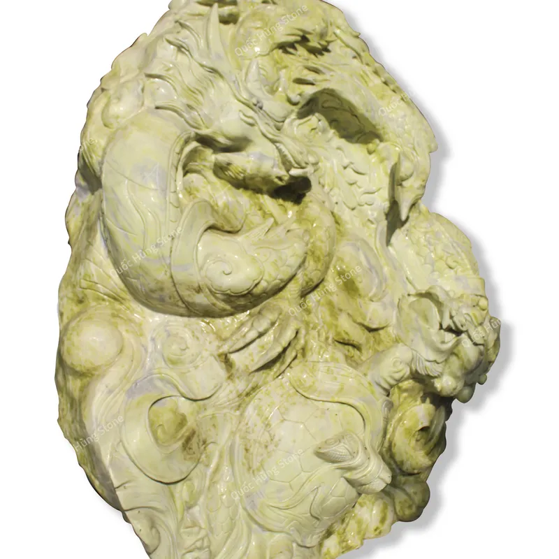 Tác Phẩm Tượng Tứ Linh Long Lân Quy Phụng Đá Serpentine