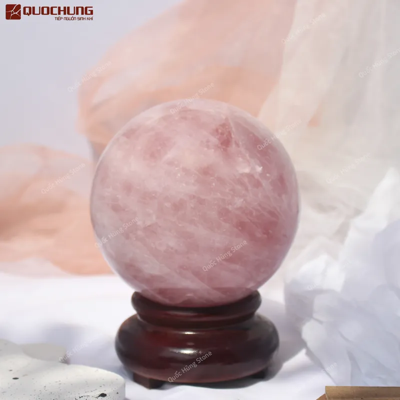 Quả Cầu Đá Thạch Anh Hồng - 3,36kg