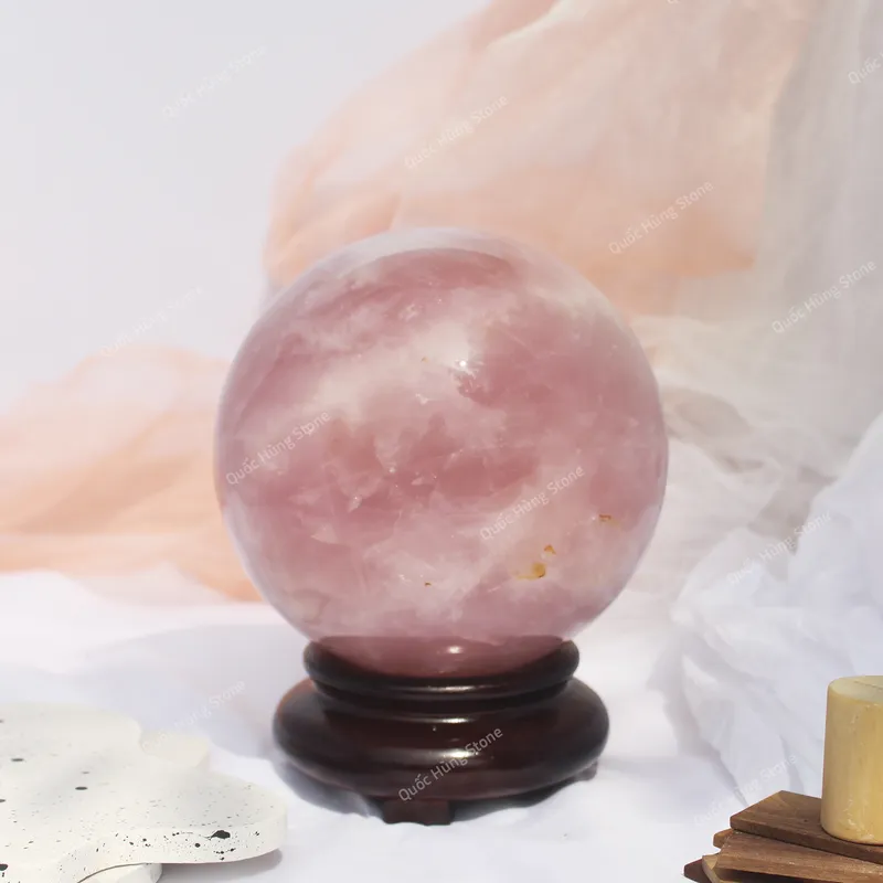 Quả Cầu Đá Thạch Anh Hồng (ĐK15cm)