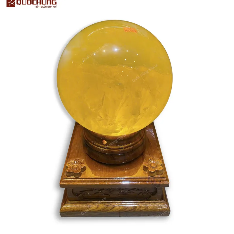 Cầu Đá Quý Thạch Anh Vàng (ĐK 20cm)