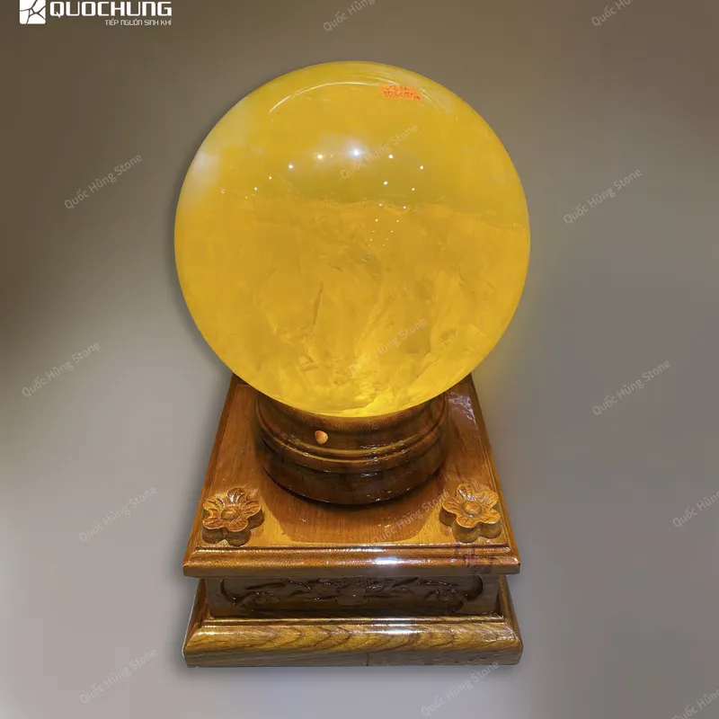 Cầu Đá Quý Thạch Anh Vàng (ĐK 20cm)