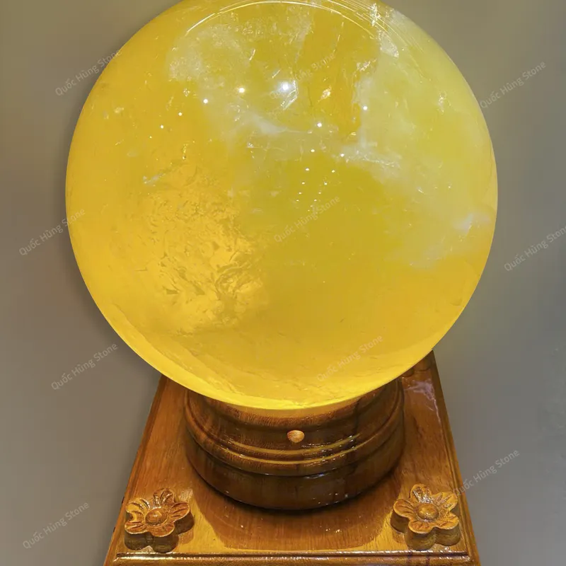 Cầu Đá Quý Thạch Anh Vàng (ĐK 20cm)