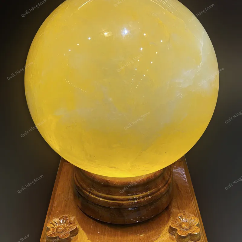 Cầu Đá Quý Thạch Anh Vàng (ĐK 20cm)