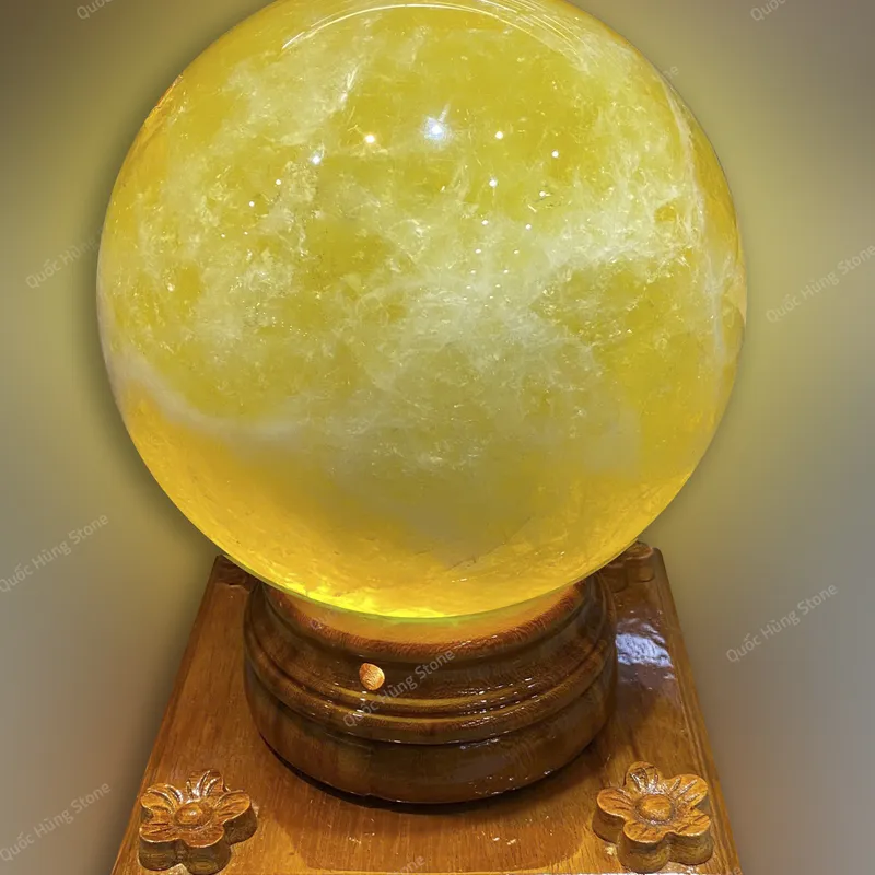 Cầu Đá Quý Thạch Anh Vàng (ĐK 18cm)