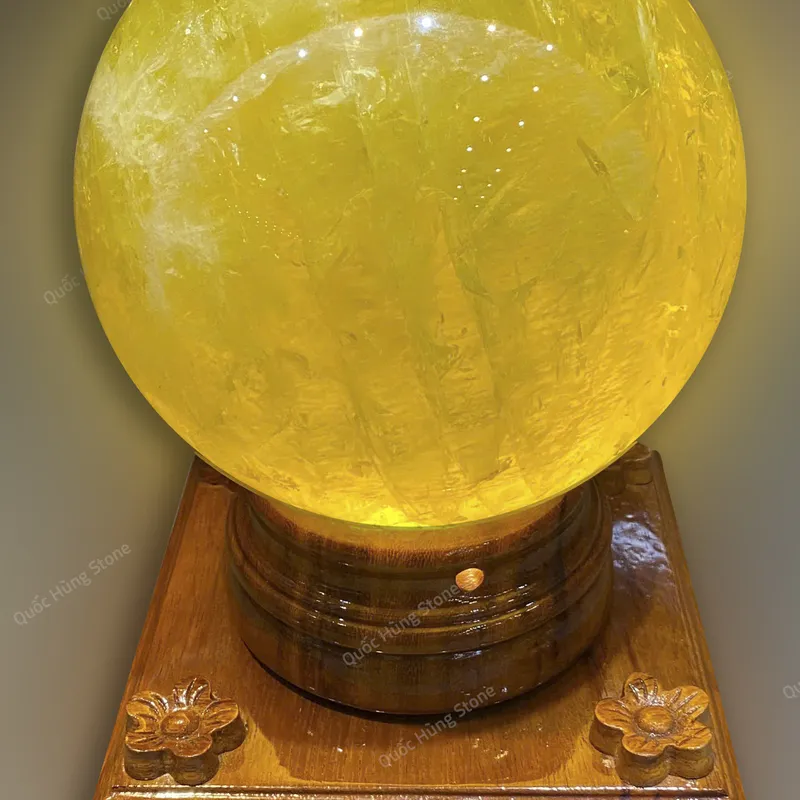 Cầu Đá Quý Thạch Anh Vàng (ĐK 18cm)