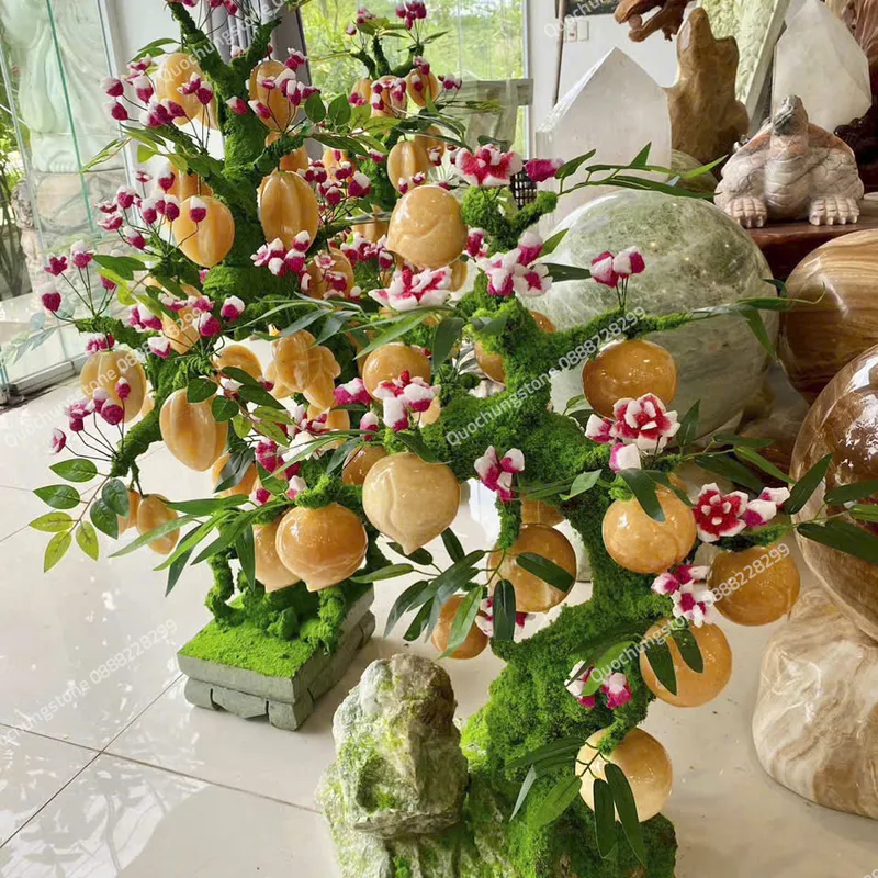 Cây Đào Đá Thạch Anh Vàng-Quốc Hùng Stone