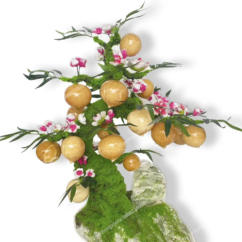 Cây Đào Đá Thạch Anh Vàng-Quốc Hùng Stone
