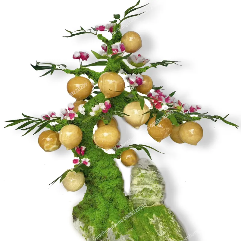 Cây Đào Đá Thạch Anh Vàng-Quốc Hùng Stone