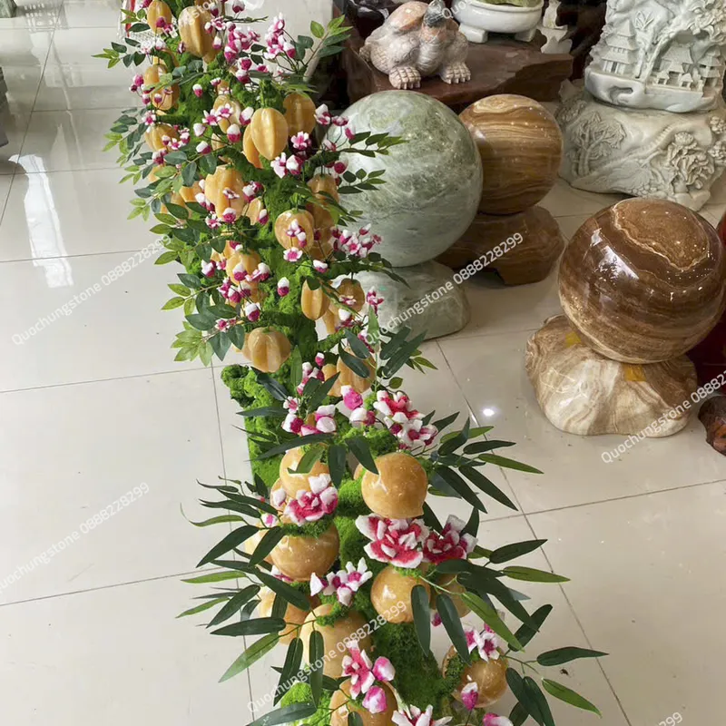 Cây Đào Đá Thạch Anh Vàng-Quốc Hùng Stone