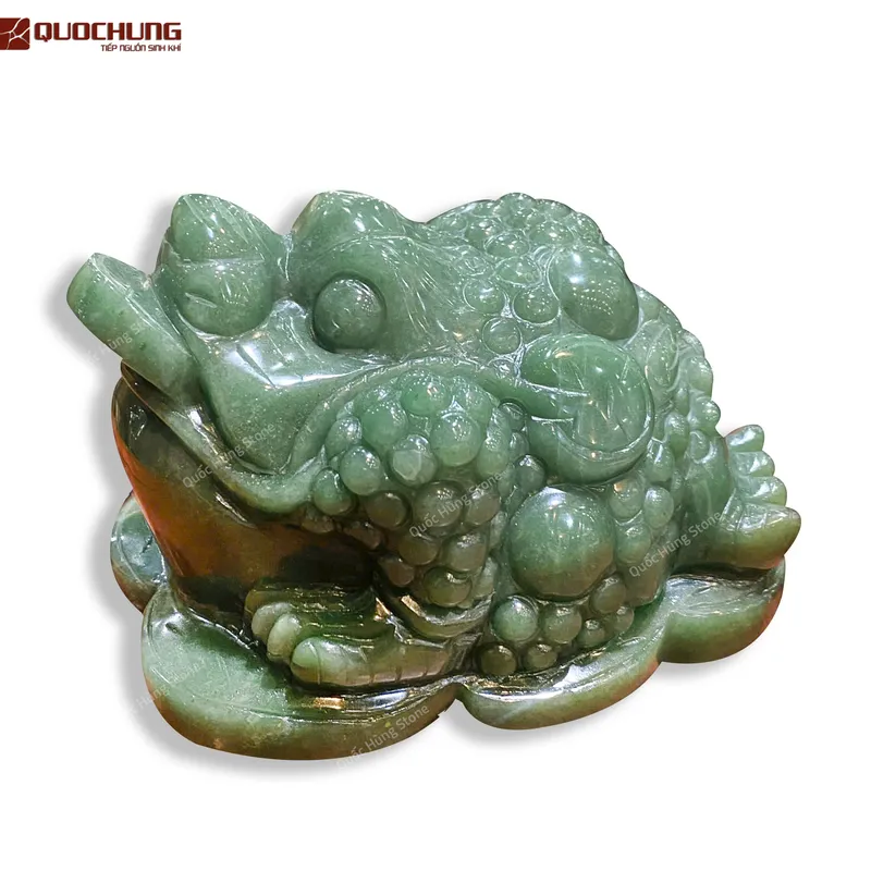 Thiềm Thừ Thu Hút Tài Lộc Thạch Anh Xanh 15x12x10cm