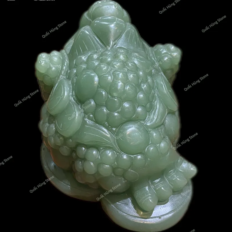 Thiềm Thừ Thu Hút Tài Lộc Thạch Anh Xanh 16x11x11cm