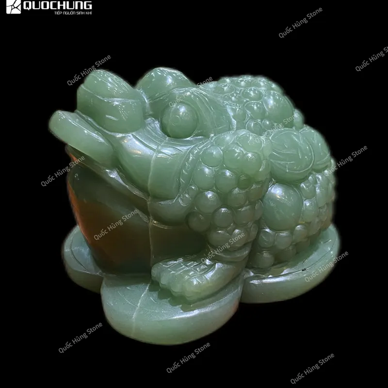 Thiềm Thừ Thu Hút Tài Lộc Thạch Anh Xanh 16x11x11cm