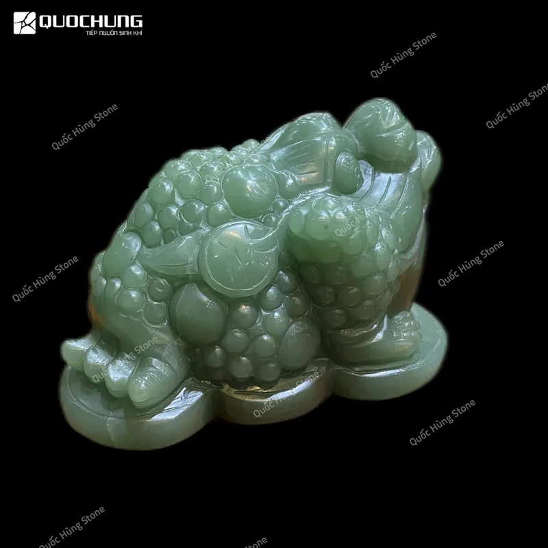 Thiềm Thừ Thu Hút Tài Lộc Thạch Anh Xanh 16x11x11cm