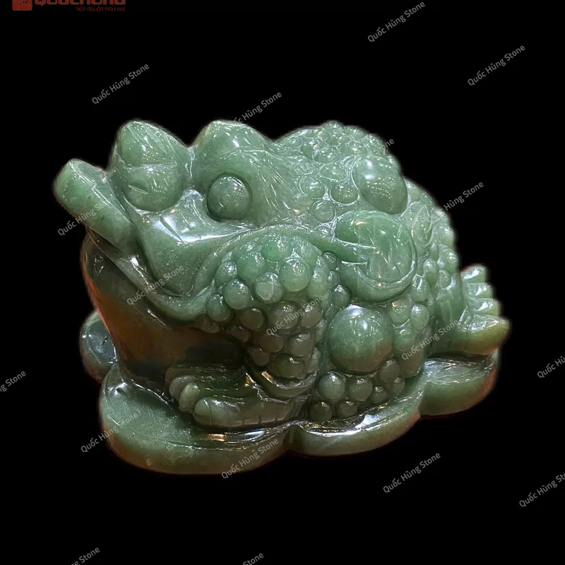 Thiềm Thừ Thu Hút Tài Lộc Thạch Anh Xanh 15x12x10cm