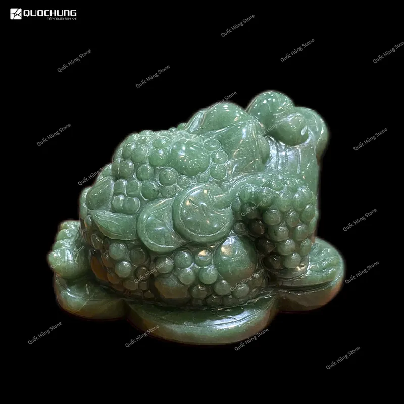 Thiềm Thừ Thu Hút Tài Lộc Thạch Anh Xanh 15x12x10cm