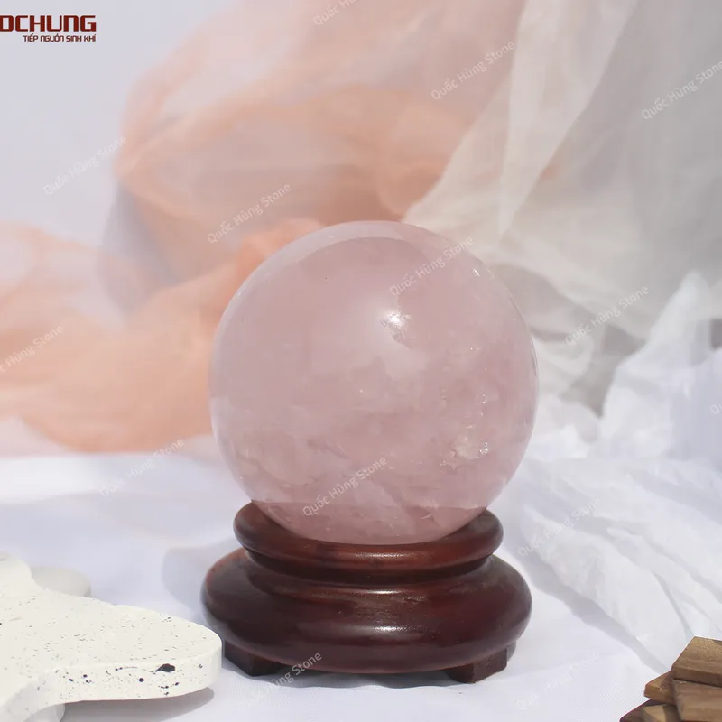 Cầu Đá Thạch Anh Hồng 1,5kg 