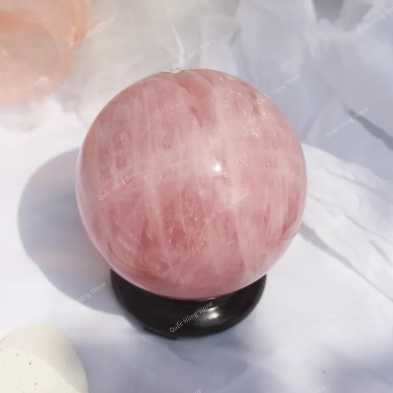 Quả Cầu Đá Thạch Anh Hồng - 2,56kg
