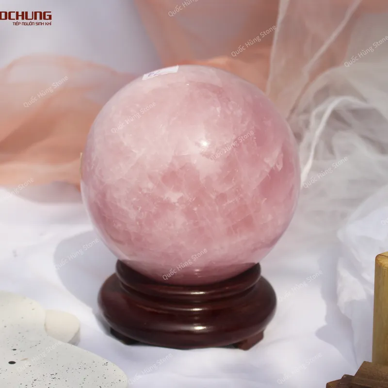 Quả Cầu Đá Thạch Anh Hồng 2,93kg