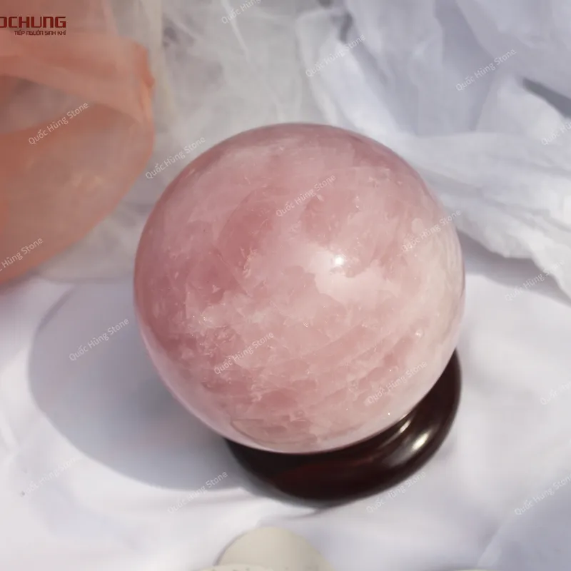 Quả Cầu Đá Thạch Anh Hồng 2,93kg