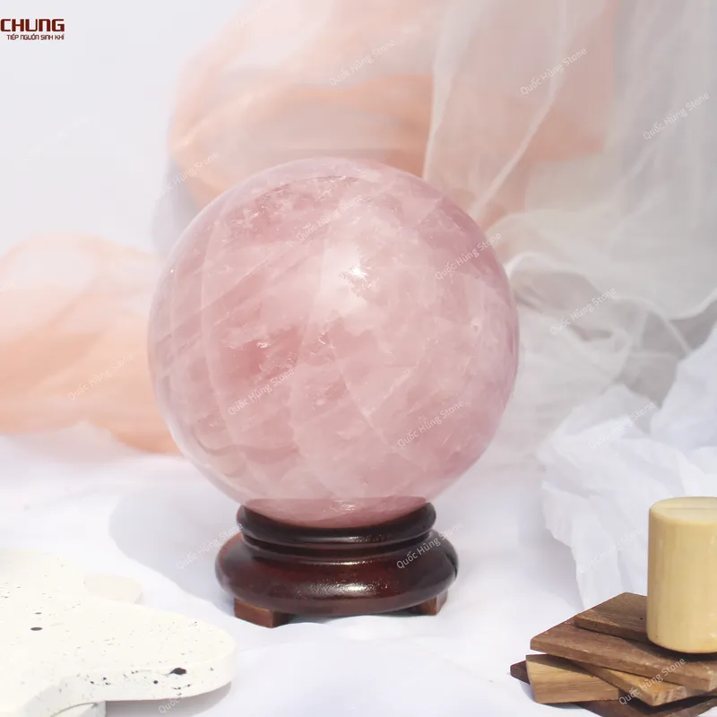 Quả Cầu Đá Thạch Anh Hồng - 3,29kg