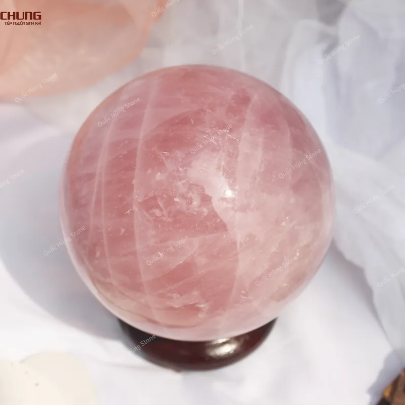 Quả Cầu Đá Thạch Anh Hồng - 3,29kg