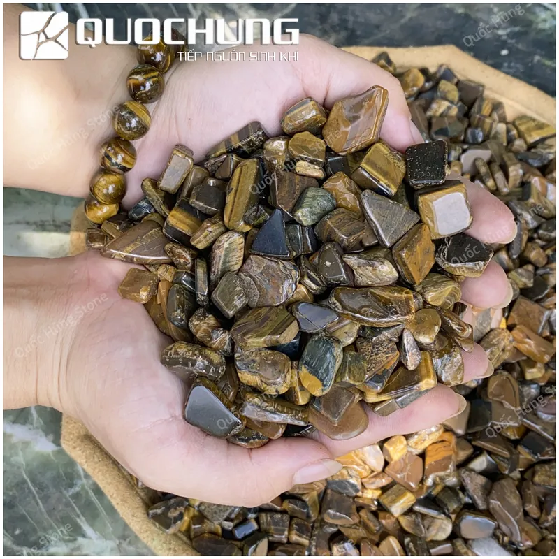 Đá Vụn Thạch Anh Mắt Hổ Mài Bóng