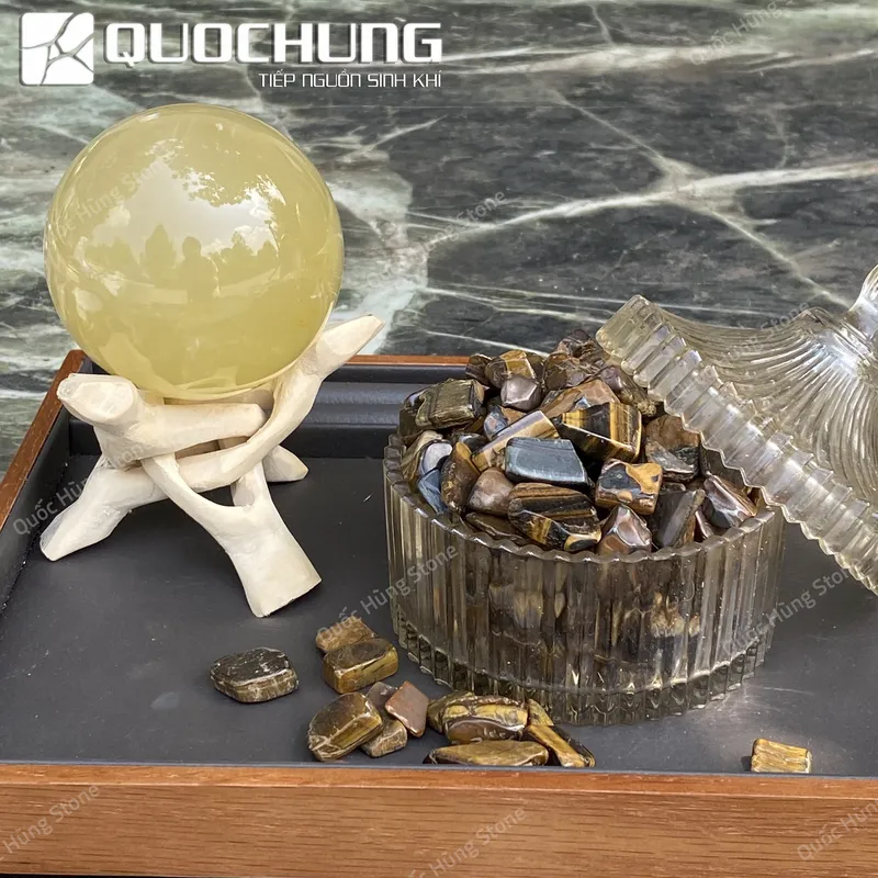 Đá Vụn Thạch Anh Mắt Hổ Mài Bóng