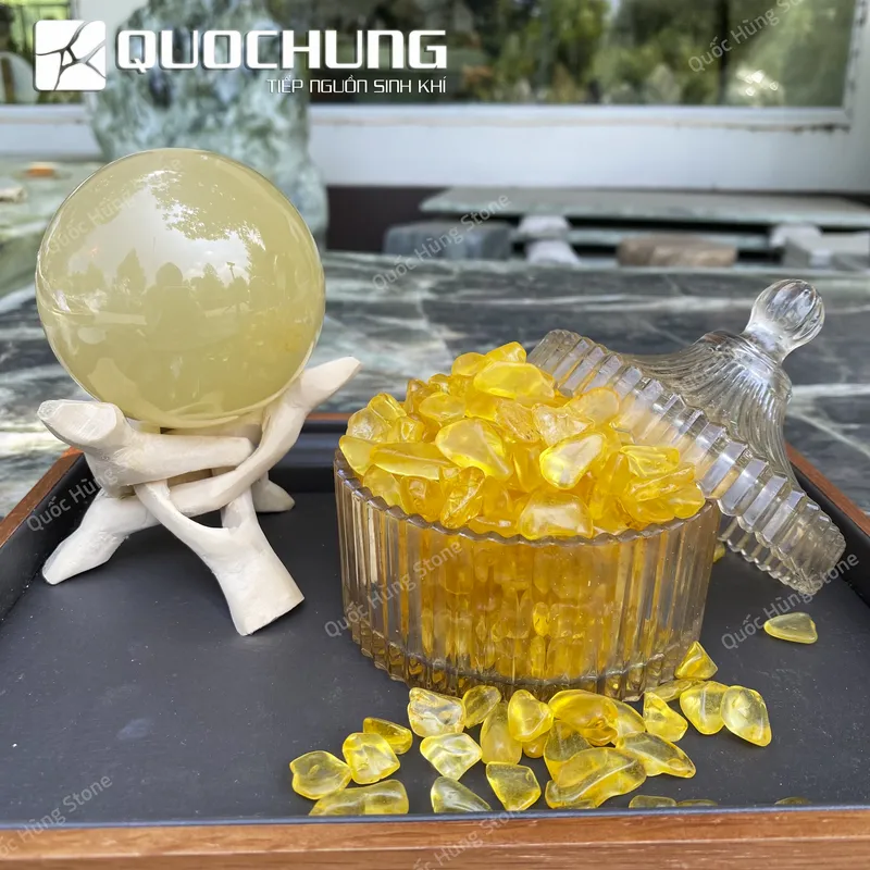 Đá Vụn Thạch Vàng  Mài Bóng