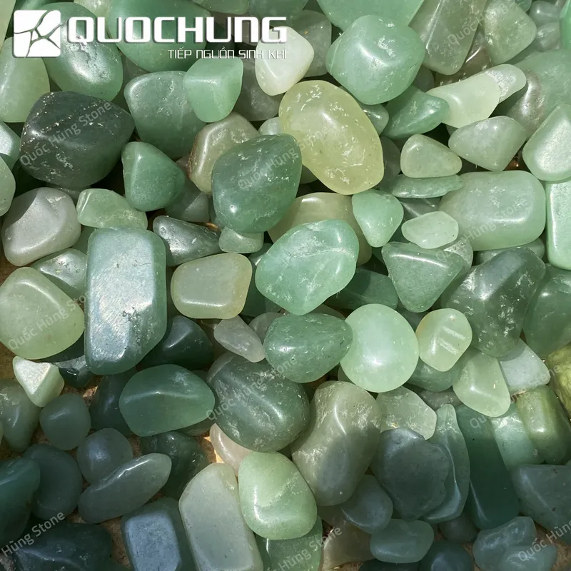 Đá Vụn Thạch Anh Xanh Mài Bóng