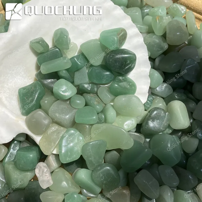 Đá Vụn Thạch Anh Xanh Mài Bóng