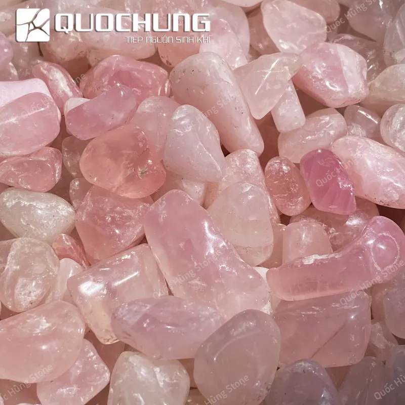Đá Vụn Thạch Anh Hồng Mài Bóng
