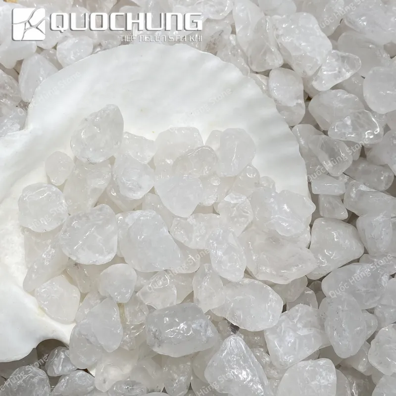 Đá Vụn Thạch Anh Trắng Mài Bóng