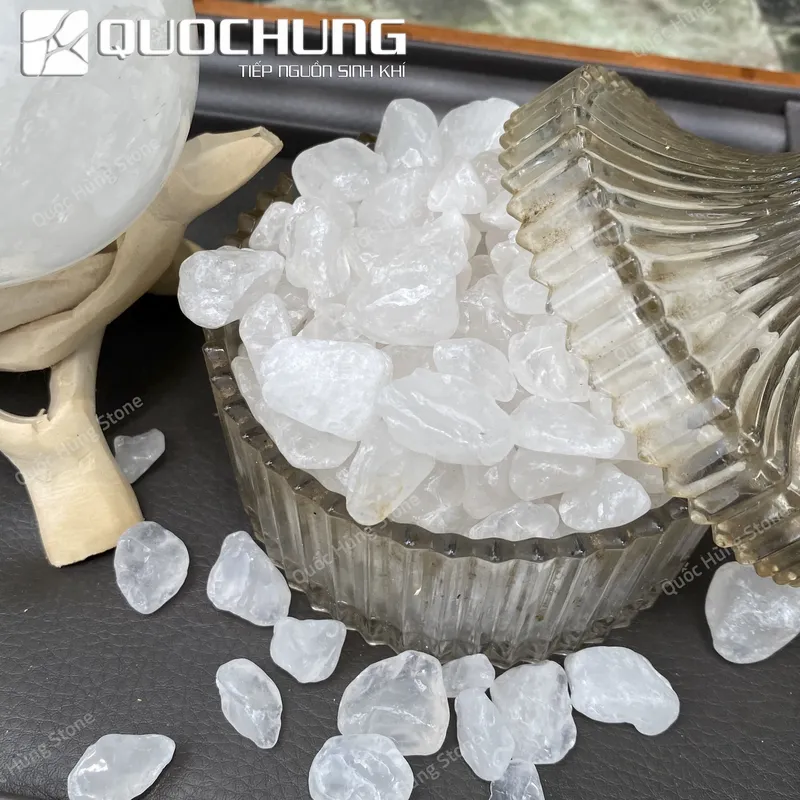 Đá Vụn Thạch Anh Trắng Mài Bóng