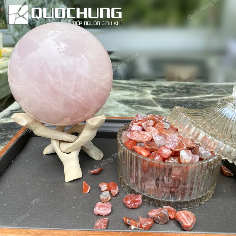 Đá Vụn Mã Não Đỏ Mài Bóng