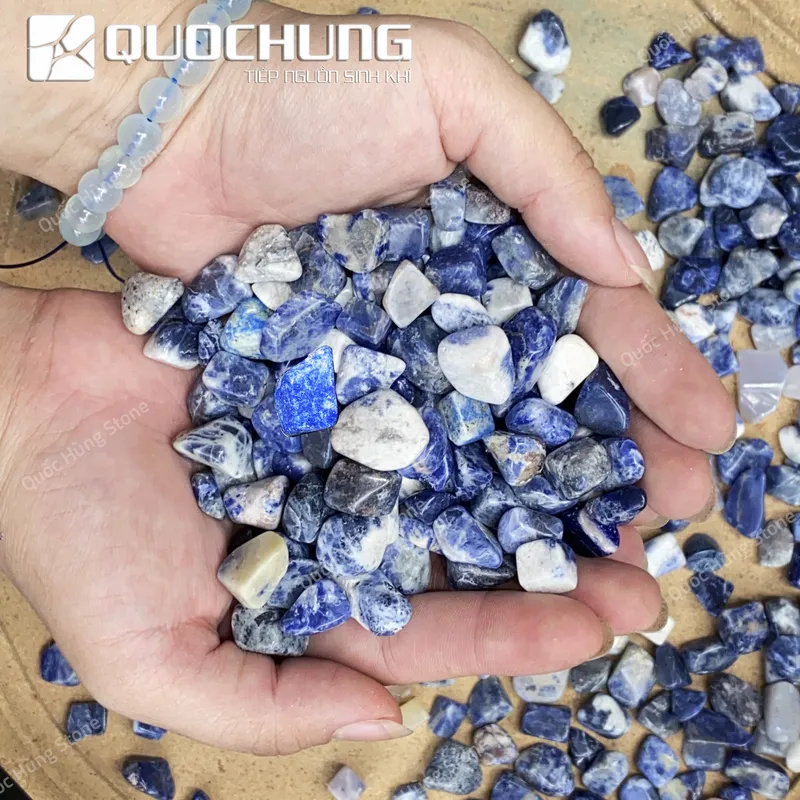 Đá Vụn Lapis Lazuli Xanh Mài Bóng