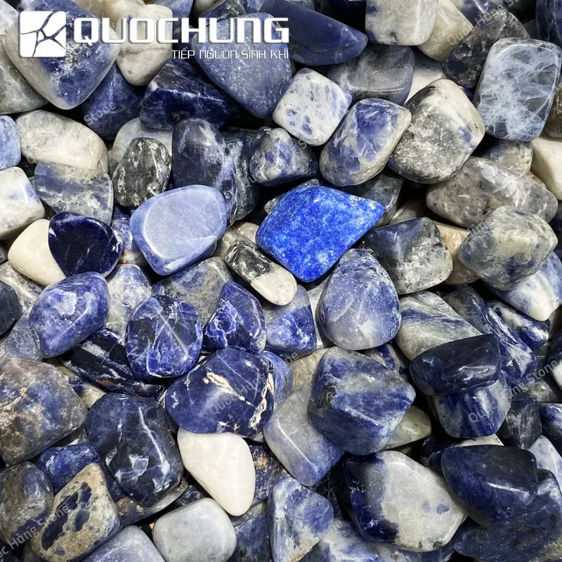 Đá Vụn Lapis Lazuli Xanh Mài Bóng