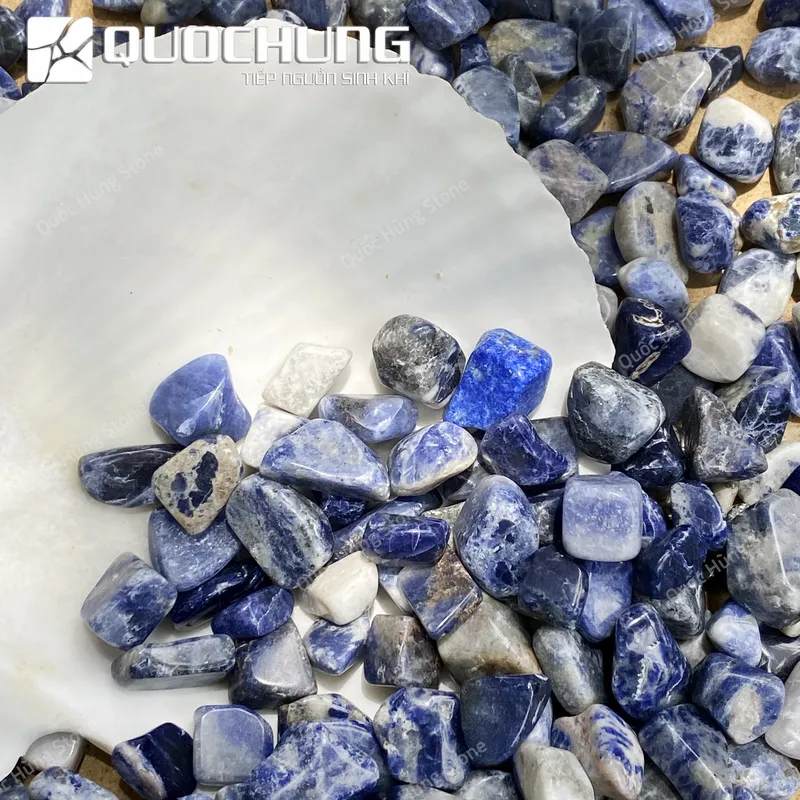 Đá Vụn Lapis Lazuli Xanh Mài Bóng