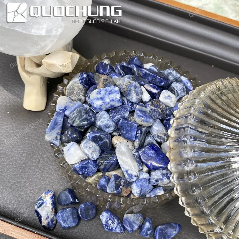 Đá Vụn Lapis Lazuli Xanh Mài Bóng
