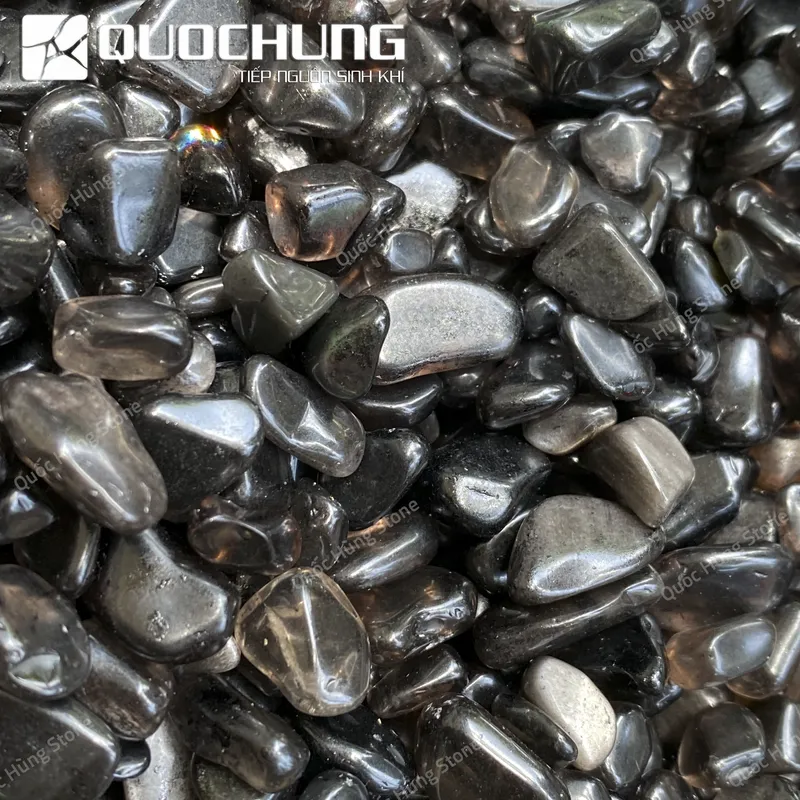 Đá Vụn Thạch Anh Đen Mài Bóng
