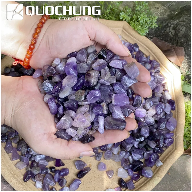 Đá Vụn Thạch Anh Tím Mài Bóng