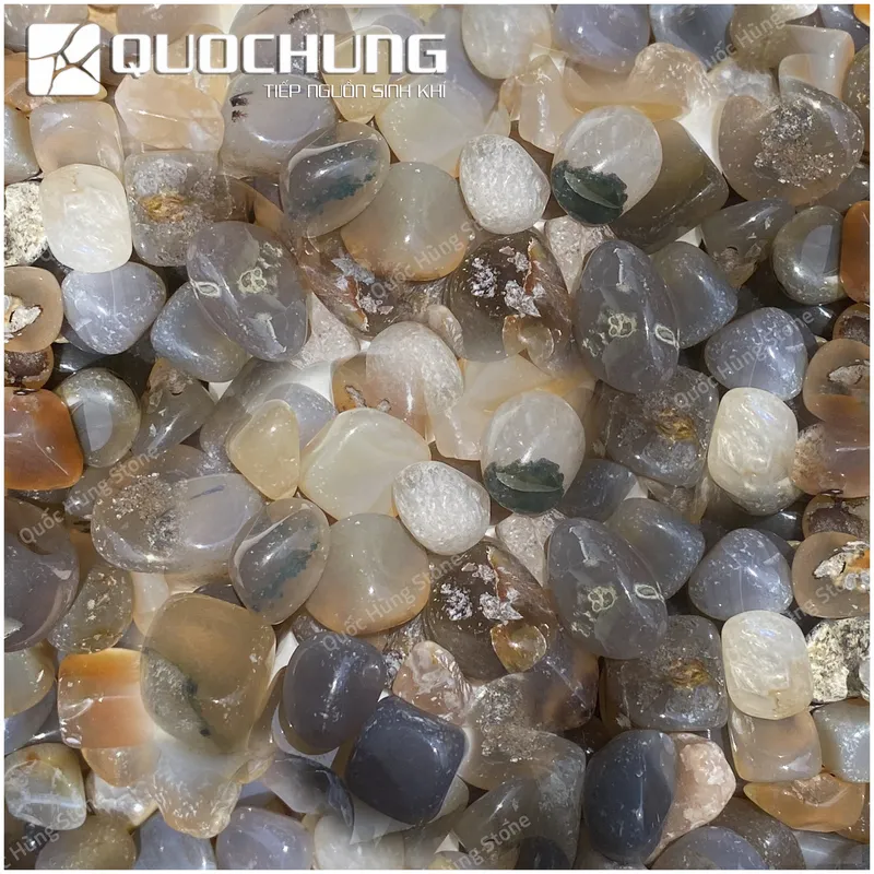 Đá Vụn Mã Não Khoai Môn Mài Bóng