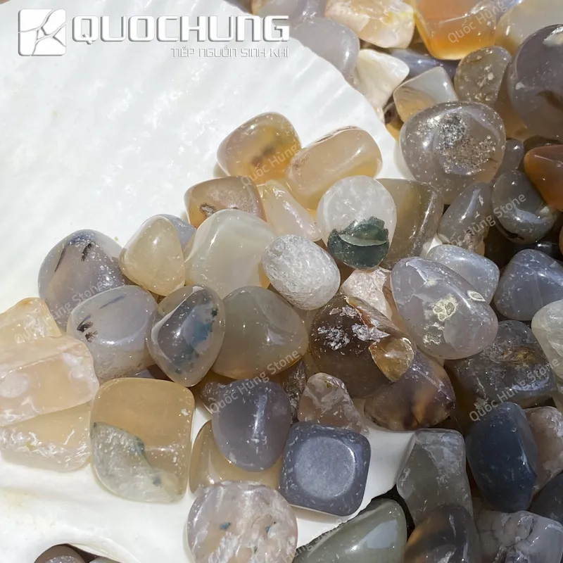 Đá Vụn Mã Não Khoai Môn Mài Bóng